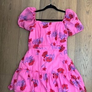 Crystal Doll Pink and Red Floral Kids Dress